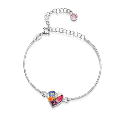 Personalized Sterling Silver Birthstone Flower Bracelet