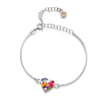 Personalized Sterling Silver Birthstone Flower Bracelet