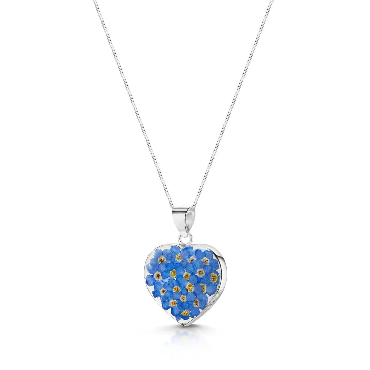 Collar con Colgante de Corazón de No Me Olvides