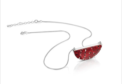 Sterling silver snake chain necklace | Poppy | Half Moon